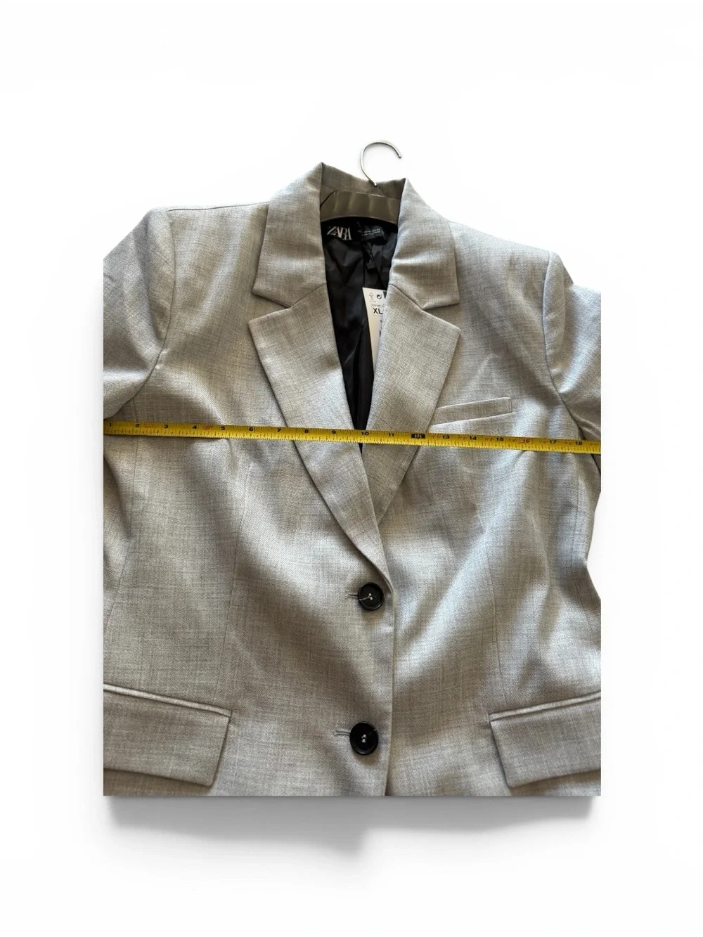 NWT - Zara Light Grey Tailored Blazer Jacket (Size XL) - Picture 13 of 15